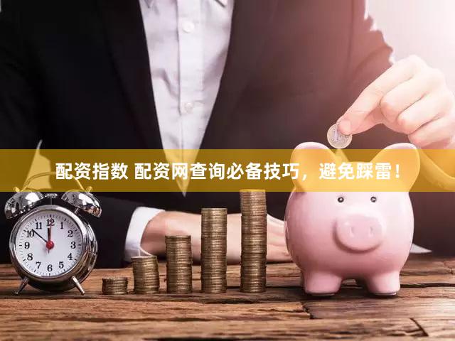 配资指数 配资网查询必备技巧，避免踩雷！