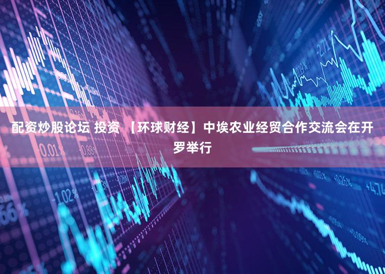 配资炒股论坛 投资 【环球财经】中埃农业经贸合作交流会在开罗举行