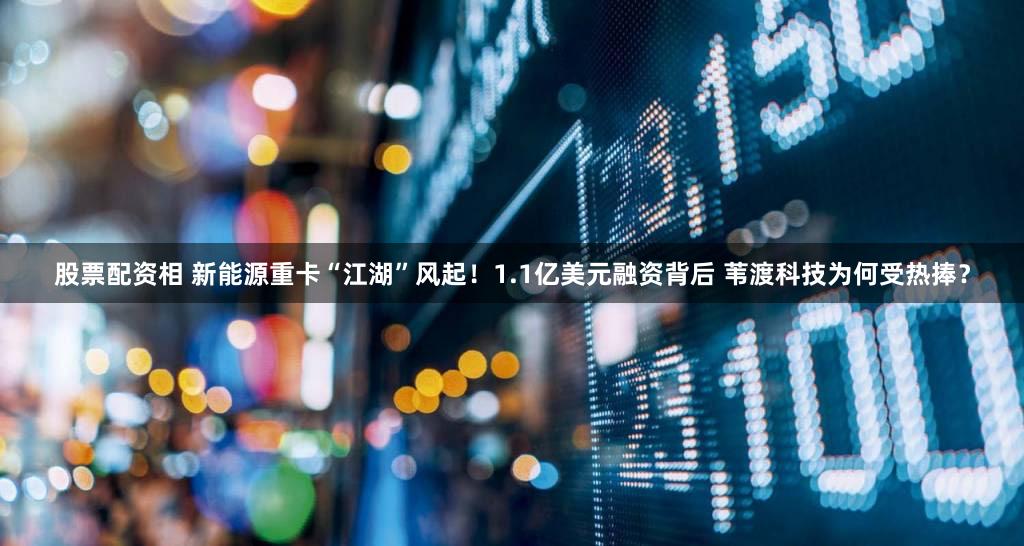 股票配资相 新能源重卡“江湖”风起!1.1亿美元融资背后 苇渡科技为何受热捧?