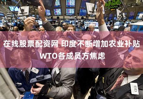 在线股票配资网 印度不断增加农业补贴 WTO各成员方焦虑