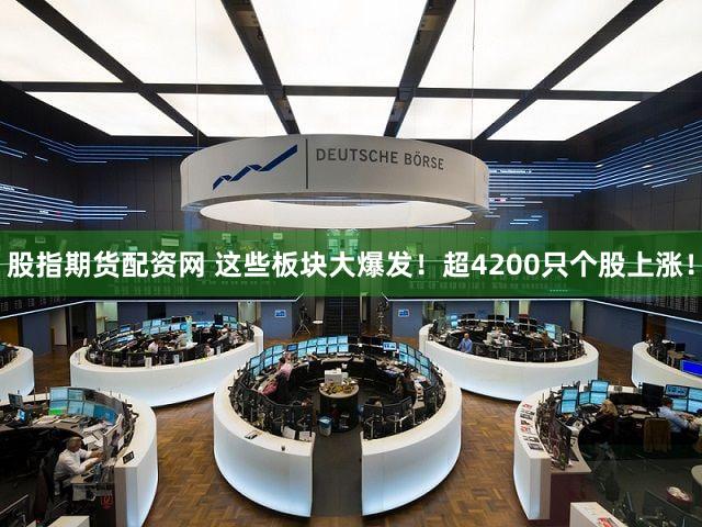 股指期货配资网 这些板块大爆发！超4200只个股上涨！